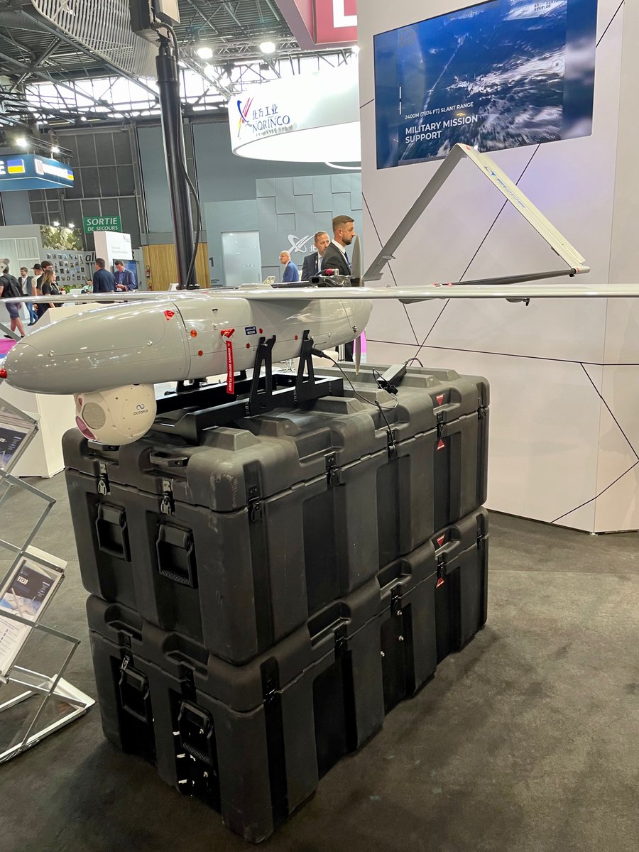 #Latvia based company Edge Autonomy showcasing their Penguin C-Mil MK 2 long-endurance drone at #eurosatory22. Said to be working on armed 3.0 version (planned for approximately 2026) and kamikaze model. Story to come