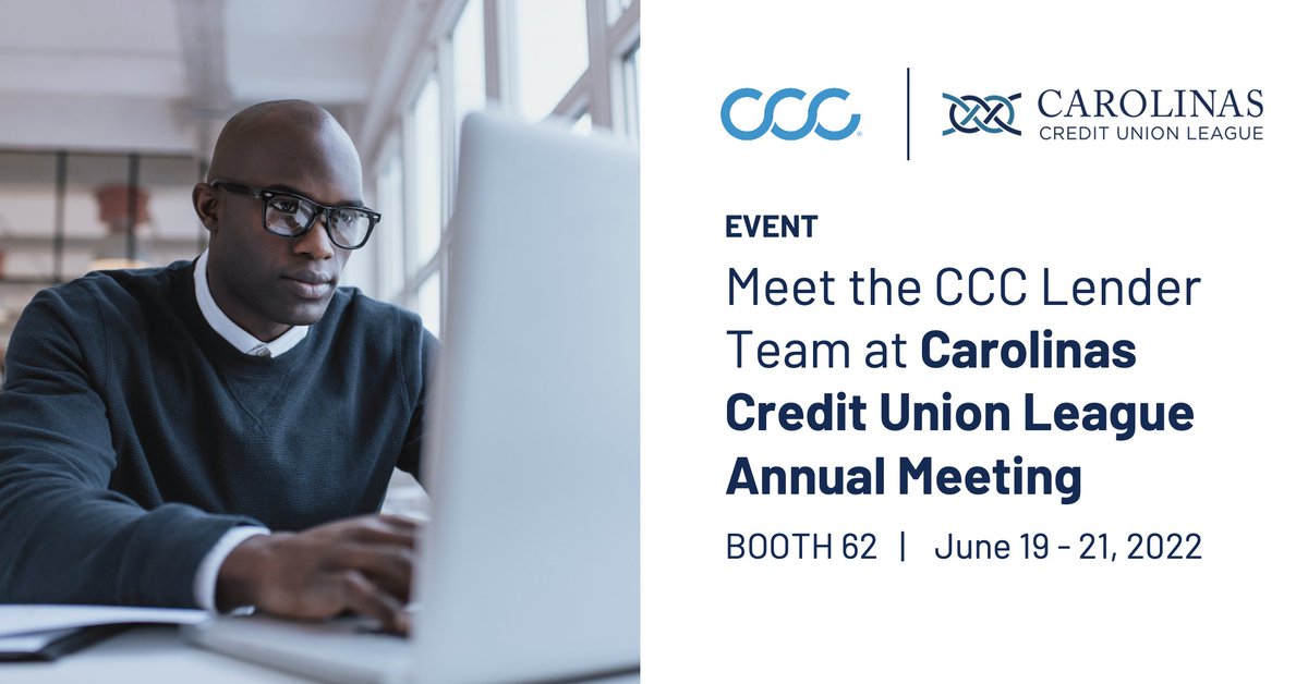CCCIntelligent's tweet image. Be sure to stop by our booth to connect with the CCC Lenders Team and learn more about our products and solutions. 
@TheCCUL 
#creditunion #CUImagine
cccis.info/3MPL42V
