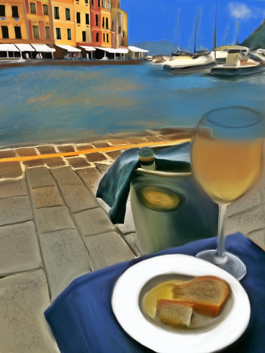 nick_watermn's tweet photo. "Piazetta Portofina" by NickO 2018 Wish I was there right now. #art #artistontwitter #painting #italy #nicko #ipadimagination #digitalart #digitalartist https://t.co/W9gWhJclc1