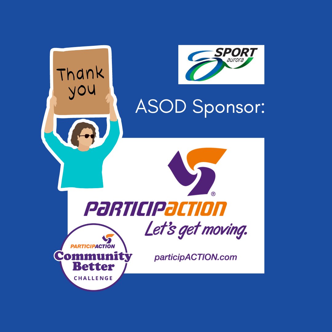 SportAurora's tweet photo. Sending a huge THANK YOU to @participaction and their #CommunityBetter Challenge for sponsoring our June 11th #AllSportOneDay event! We couldn't do what we do without the generosity of sponsors like you! πππ https://t.co/LN3Kg6j6Zs
