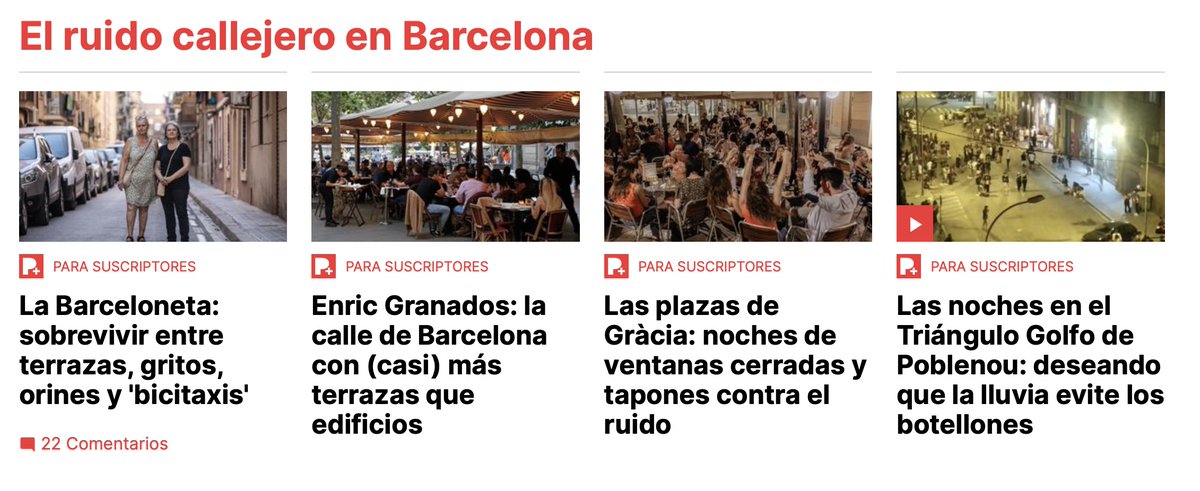 Recordamos a <a href="/elperiodico/">El Periódico</a> que la mayor fuente de contaminación acústica de nuestra ciudad es el ruido del tráfico, que parece que eso no interesa... Pero más del 50% de población de Barcelona lo sufre.