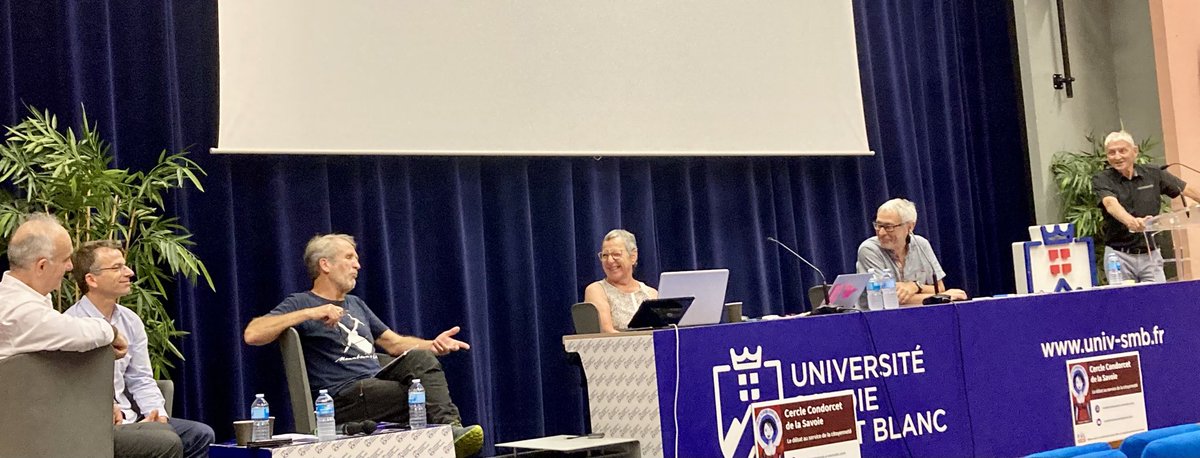 Ce soir, on parle de l’avenir de la #montagne à l’⁦<a href="/Univ_Savoie/">UnivSavoieMontBlanc</a>⁩.  Des scientifiques et des acteurs échangent autour de la #transition dans la tradition de l’⁦<a href="/ptmi_usmb/">Pôle Tourisme de l'Université Savoie Mont Blanc</a>⁩ crée par Annie ROUARD.