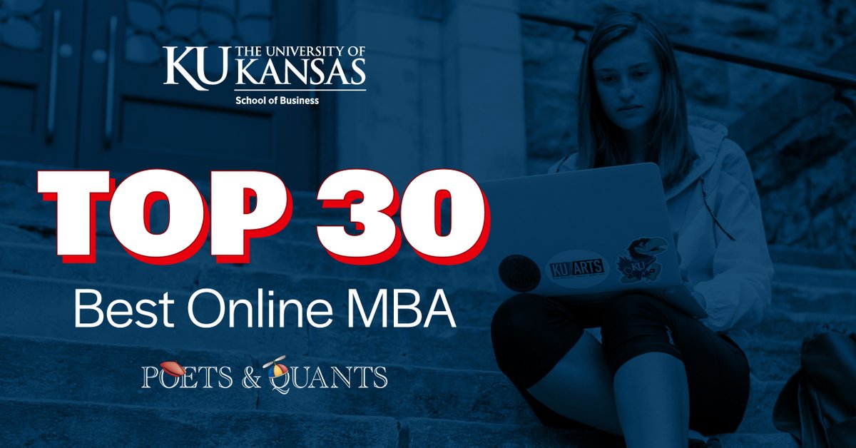 KU’s online MBA program is ranked the #26 Best Online MBA in 2022 by <a href="/PoetsAndQuants/">Poets&Quants</a>. Customize your top-ranked KU degree with in-demand electives and fast-track your better business career. Learn more about the KU MBA: bit.ly/3qbEhrH. #JayhawkMBA