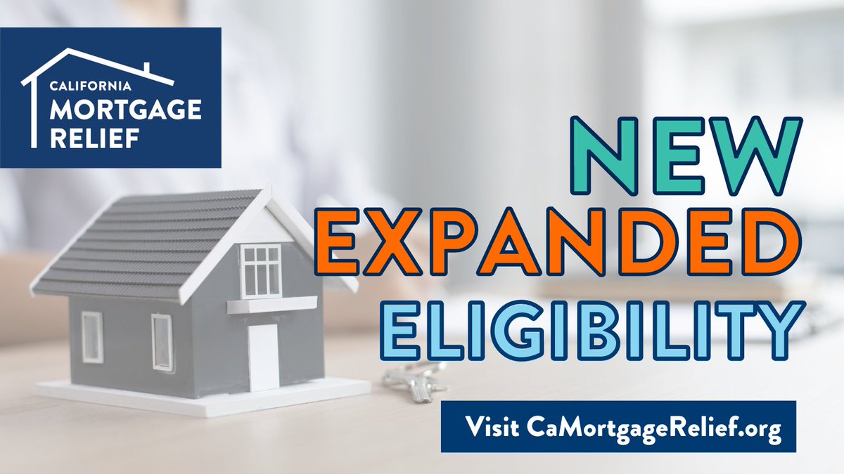 CAMortgageHelp's tweet photo. The California Mortgage Relief Program eligibility requirements have expanded! 

Learn more about eligibility at https://t.co/oS1jDwVBU3. 

#CaMortgageRelief #GetCaughtUp #SaveYourHome https://t.co/KhULQos5yG