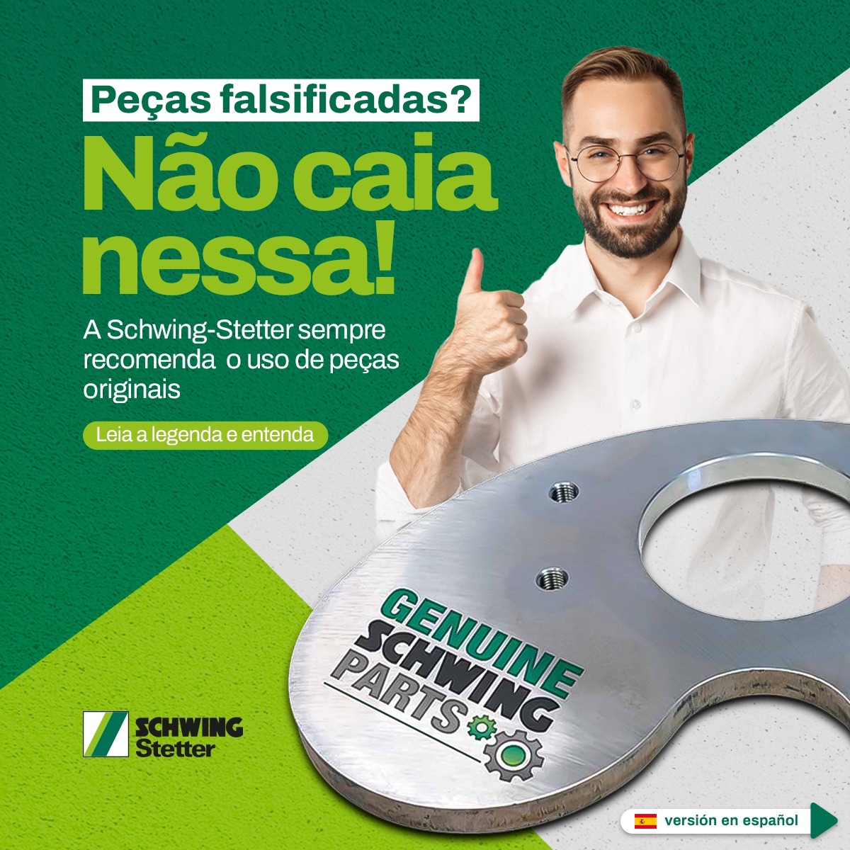 SCHWINGBrasil's tweet photo. ✅Peças falsificadas comprometem a segurança do produto e de todos envolvidos na operação
✅Performance, eficiência e rentabilidade serão reduzidos
✅Você perde na hora de revender seu maquinário
✅As peças originais te dão acesso a uma equipe altamente capacitada https://t.co/mb0CA2whNz