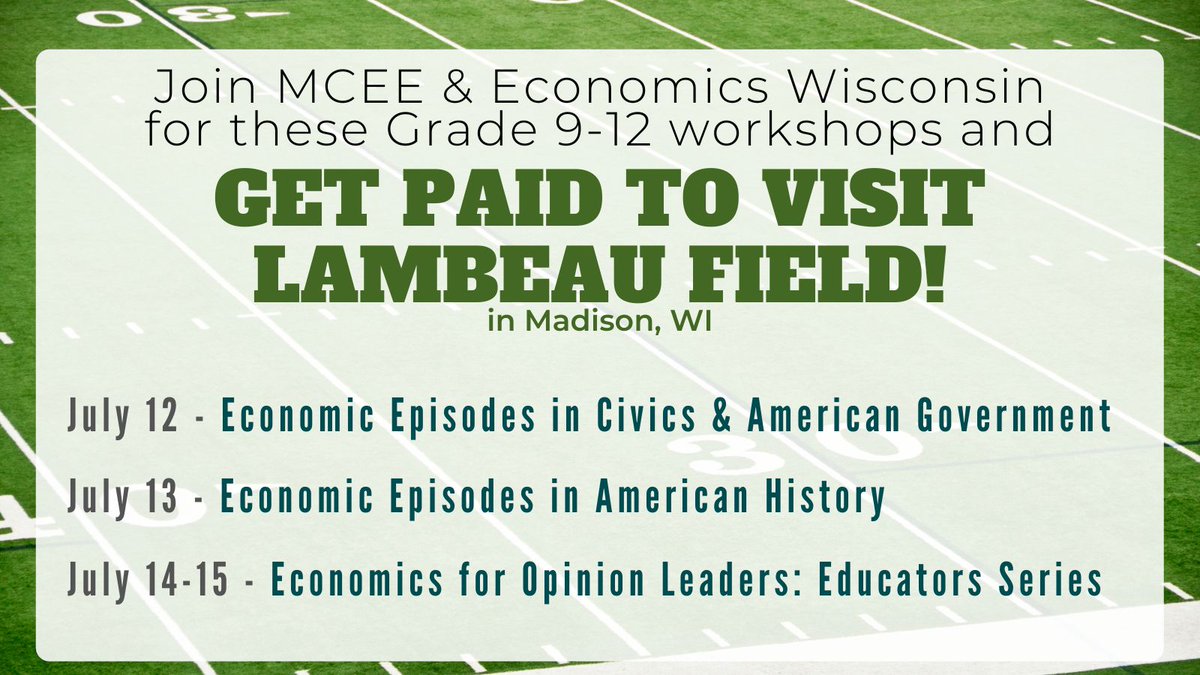 MN Council on Economic Education (@mceetweets) on Twitter photo Sign up now for these TPD opportunities at Lambeau Field! Learn More and Register at shorturl.at/nsHP6 Sign up now for these TPD opportunities at Lambeau Field! Learn More and Register at shorturl.at/nsHP6