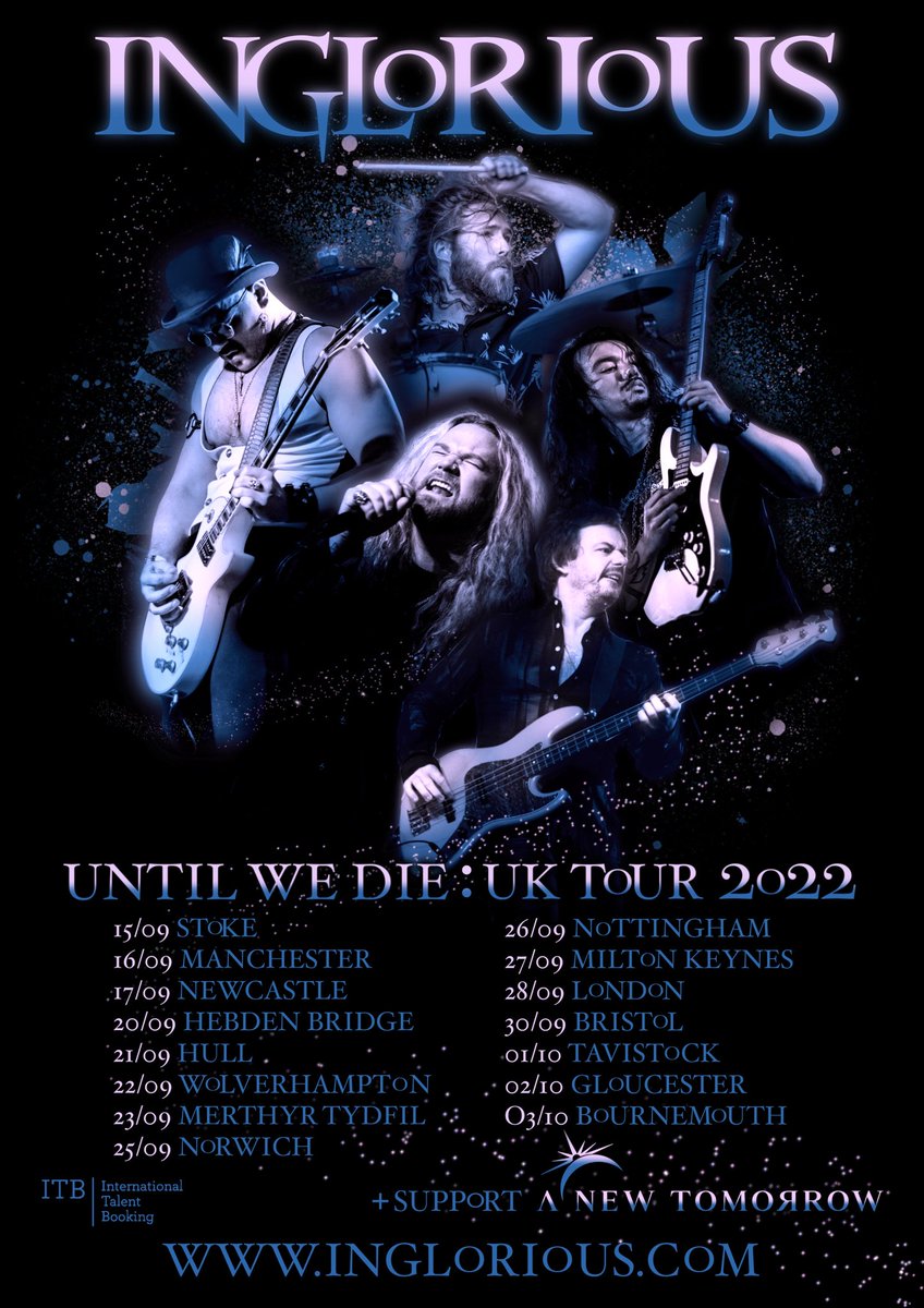WeAreInglorious's tweet image. INGLORIOUS UNTIL WE DIE TOUR!
ON SALE THURSDAY!
+ support @ANewTomorrowUk