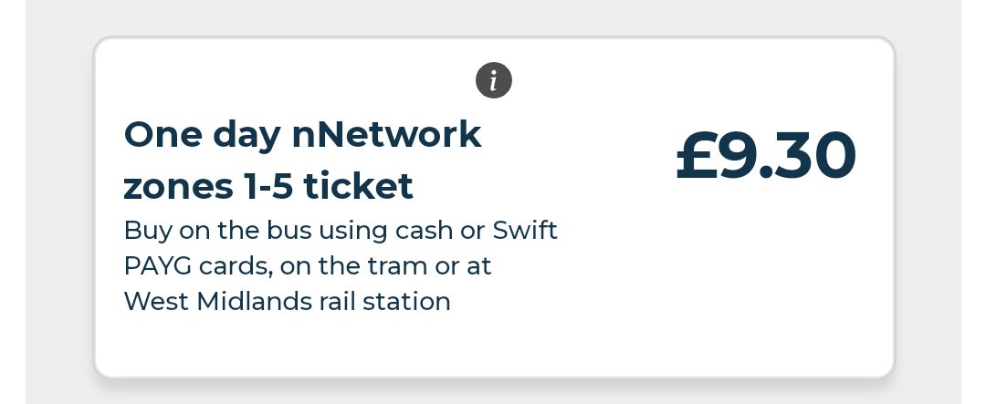 abradey101's tweet photo. @nxwestmidlands I presume you mean this? No way to purchase it on the site and since when was it £9.30 a ticket? https://t.co/IPhh3eRffJ