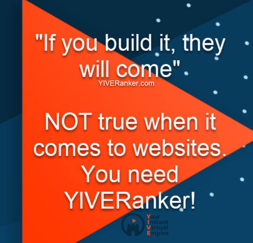 YIVEsystems's tweet photo. “If you build it, they will come”
NOT true when it comes to websites! You need YIVERanker.
https://t.co/DJiMO0w7BF
#yiveranker #websiteautomation #websitebuilder #websiteranker #makemoneyfromhome https://t.co/tsBqvT5uM8