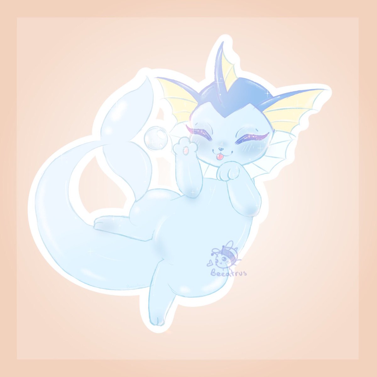 Beeatrus's tweet photo. 🥺🫧 #vaporeon #pokemon #pokemonart #eevee #eeveelution https://t.co/cYgyRyt7OU