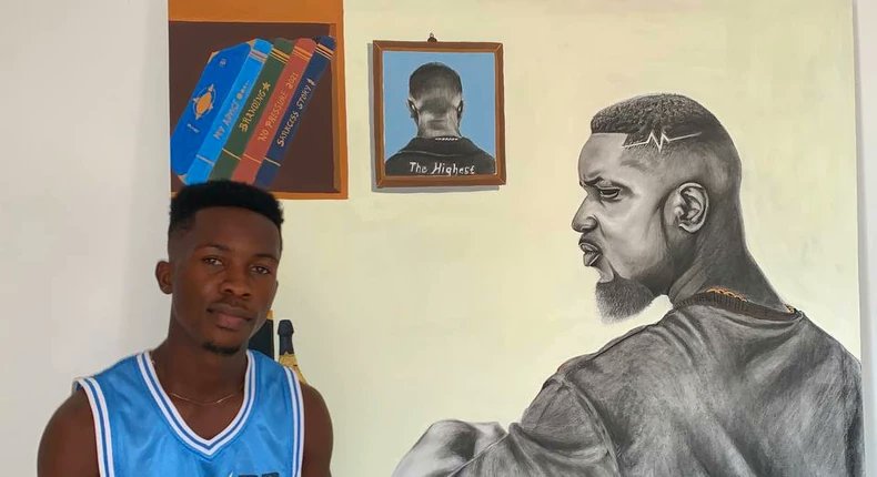 PulseGhana's tweet photo. Sarkodie inspires me, I wish he will get this artwork – Artist Prince Mensah https://t.co/DyoYsTWuXA https://t.co/hrDD3tprCe