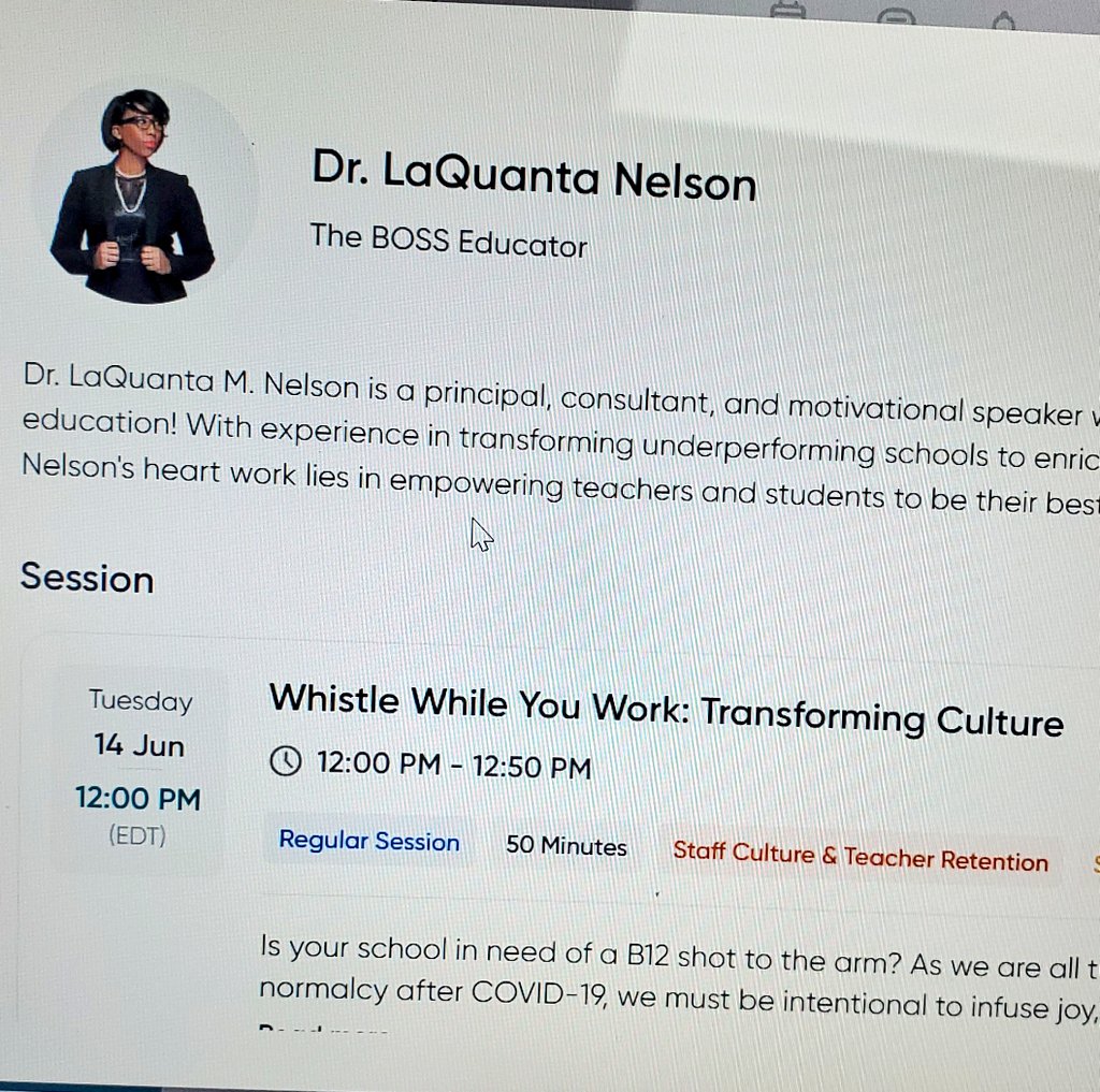 SGHABERLE's tweet photo. @DrLMNelson #pbiscon22 Whistle While You Work was an ENERGETIC REVITALIZING SESSION!!! I laughed, cried, and am re-energized! Thank you SO much for the GIFT of "educator passion" you shared with us ALL! ❤️#blessed @HudsonAcademyFL https://t.co/q4jGbiqQWv
