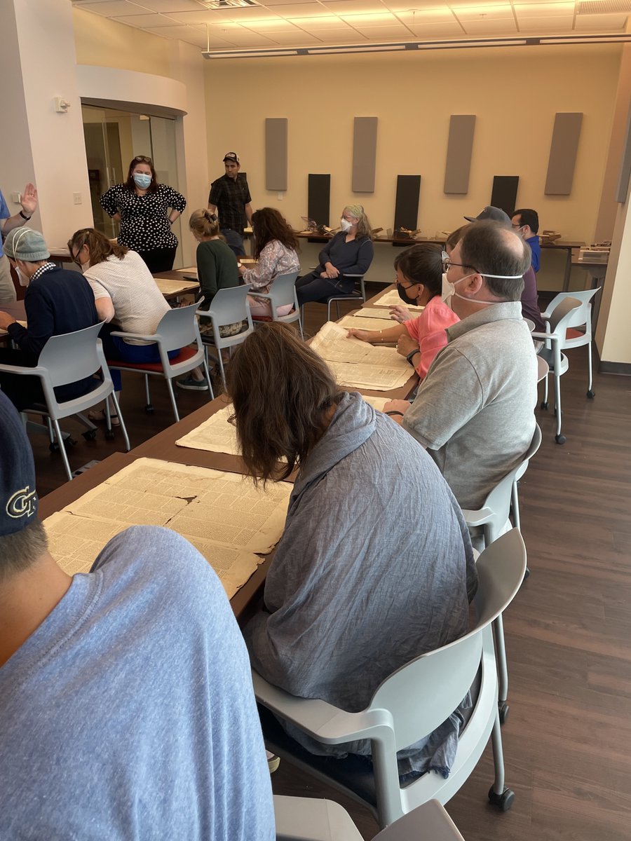 AdrianFinucane's tweet photo. A great start to week 2 of the Revolution in Books #NEH Summer Institute! Excellent talks from @jmadelman and Rob Parkinson, and some quality time with newspapers and pamphlets.
@NEHgov @FAULibraries #twitterstorians #revinbooks https://t.co/ThJCexaoFl