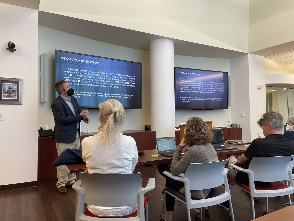 AdrianFinucane's tweet photo. A great start to week 2 of the Revolution in Books #NEH Summer Institute! Excellent talks from @jmadelman and Rob Parkinson, and some quality time with newspapers and pamphlets.
@NEHgov @FAULibraries #twitterstorians #revinbooks https://t.co/ThJCexaoFl