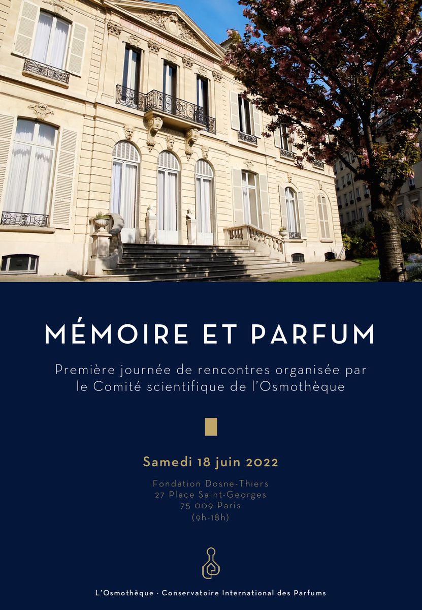 Derniers jours pour s'inscrire à la Journée d'étude organisée par le Comité scientifique de l'Osmothèque Conservatoire International des parfums!
osmotheque.fr/calendrier/jou… 
Programme: 
olfaction.hypotheses.org/1240