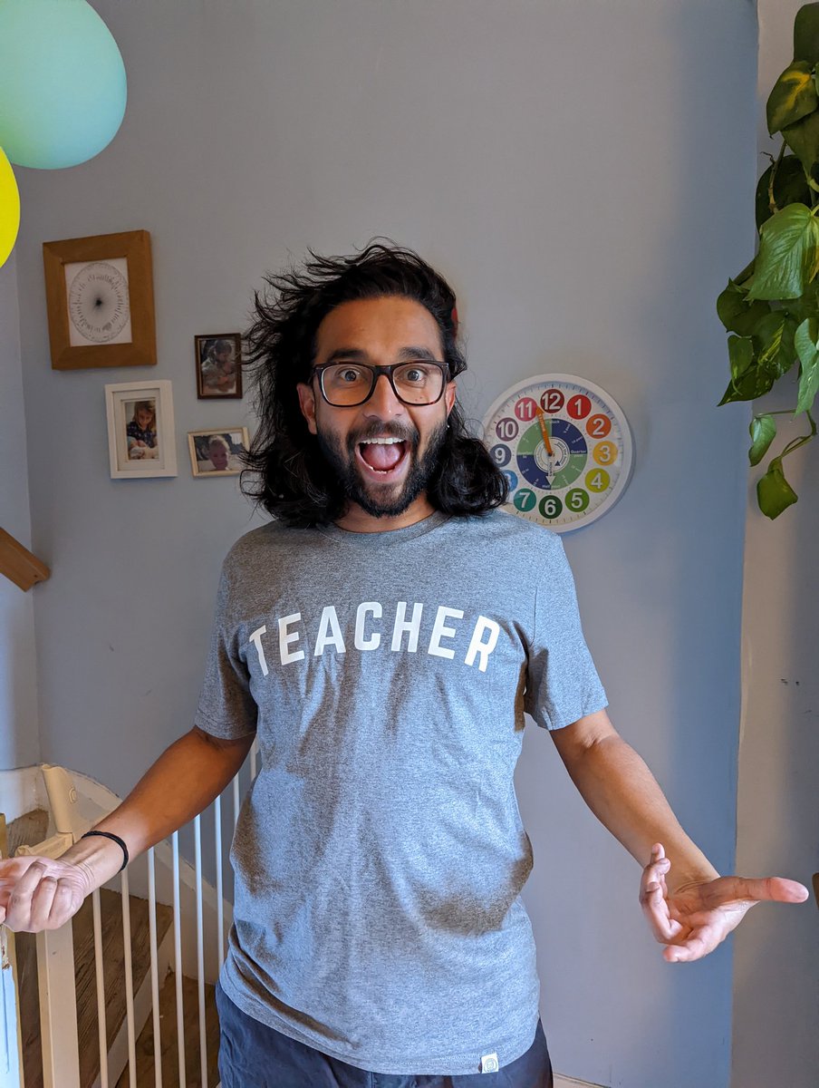 LeeBraganza's tweet photo. Another reason to show my mum I'm a failed doctor. This #TeachappyTee is super gorgeous @AdrianBethune. Best thing is £££ goes to the great people of @homestart2 https://t.co/j0mMe1BGC3