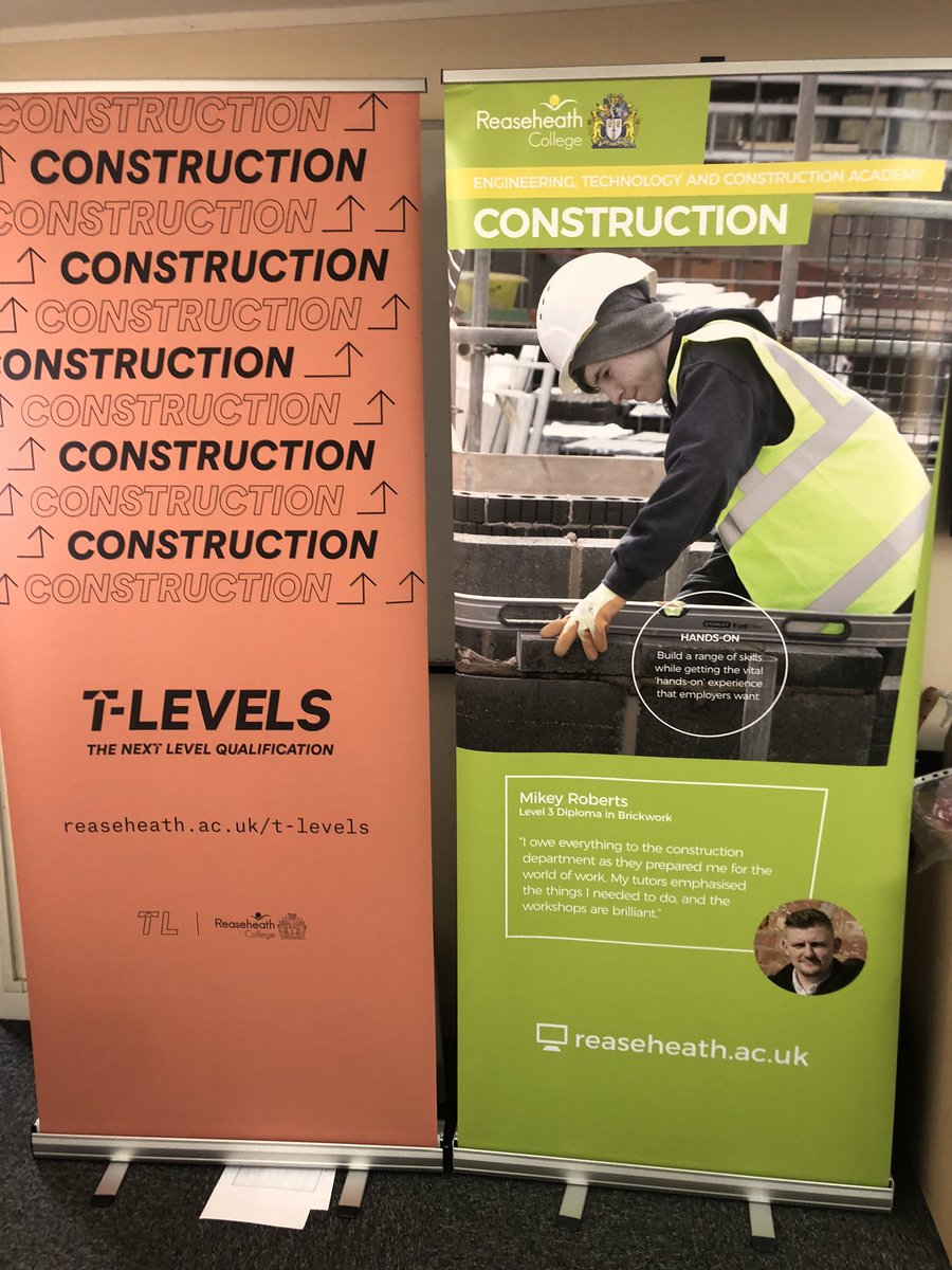 RH_Construction's tweet photo. All set for our open evening to talk all things Construction #ACT #Construction #Tlevels #reaseheath https://t.co/56oCheu629