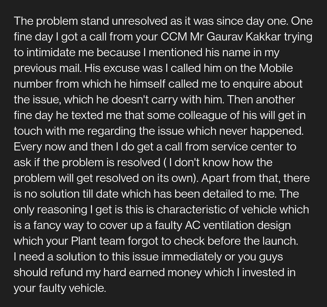 abhimanyucg's tweet image. 3 months and Counting
Still no solution
#tatapunch #acdesign #faultydesign @RNTata2000 @TataCompanies @TataMotors @TataMotors_Cars