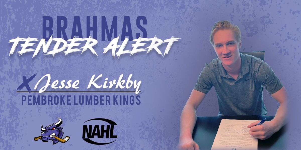 TENDER ALERT! 
Brahmas tender Jesse Kirkby of the Pembroke Lumber Kings (CCHL) &amp; the full story is now available on our website! More news to come in the final hours leading up to the #NAHL #draft draft this week.
Read all about it here!
lonestarbrahmas.com/2022/06/14/bra…
#LetsGoBrahmas