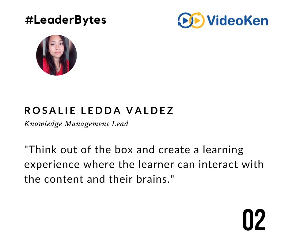 VideoKen4All's tweet photo. Day2 on #LeaderBytes Series part-2.

Learner experience is the litmus test of any L&amp;D platform. Spot on, Rosalie Ledda Valdez.

#learnerengagement #learninganddevelopment #learningleaders https://t.co/MB3WNNO3kD