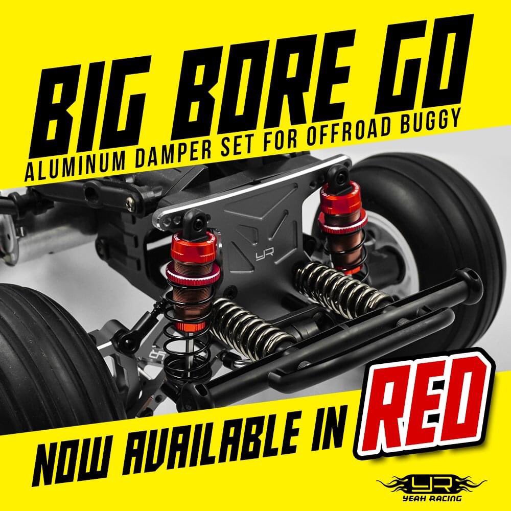 yeahracing's tweet photo. Our “Big Bore Go” damper series is now available in red! From 50mm all the way to 120mm for you to put on all your cars!
See our full series at:
https://t.co/LbMyspZ8am
#crawlers #driftchassis #Yeahracing #rcdamper #rcshock https://t.co/3lfglTPD5b