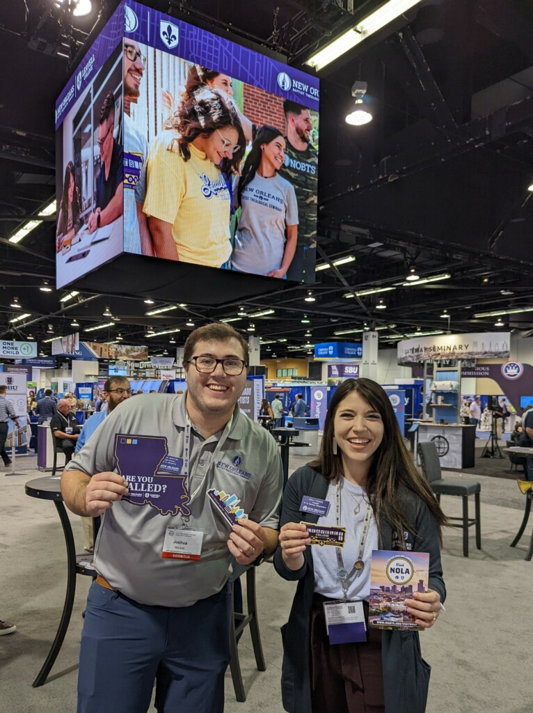 NOBTS's tweet photo. Stop by and get your swag at the @NOBTS &amp; @LeavellCollege #sbc22 booth today! #sbc #preparehere #serveanywhere https://t.co/Iwprz0l5ZP