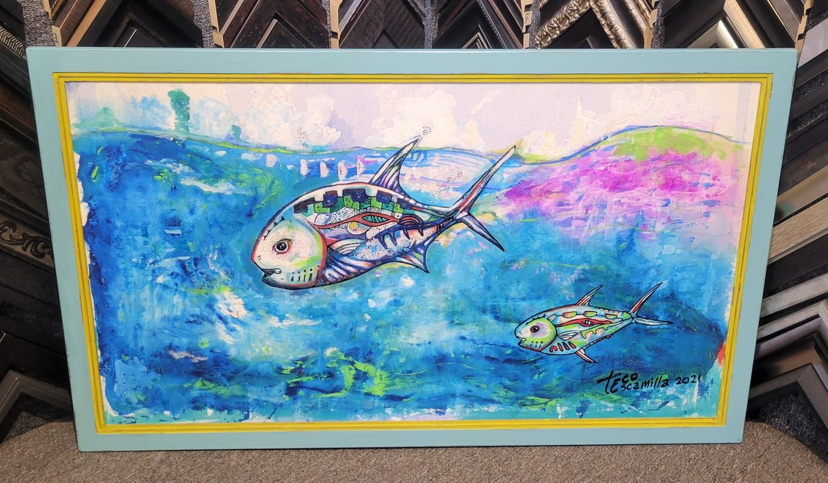 FrameDeArt's tweet photo. Original painting with a perfect custom Chester Frame!
#ChesterFrames  #Fish #Denver #Colorado #framing #customframing #pictureframing #art #decor #walldecor #milehighcity #cityofdenver #cityofEnglewood #shoplocal #shopsmall 

@TruVueGlazing https://t.co/niyRYcUWLT