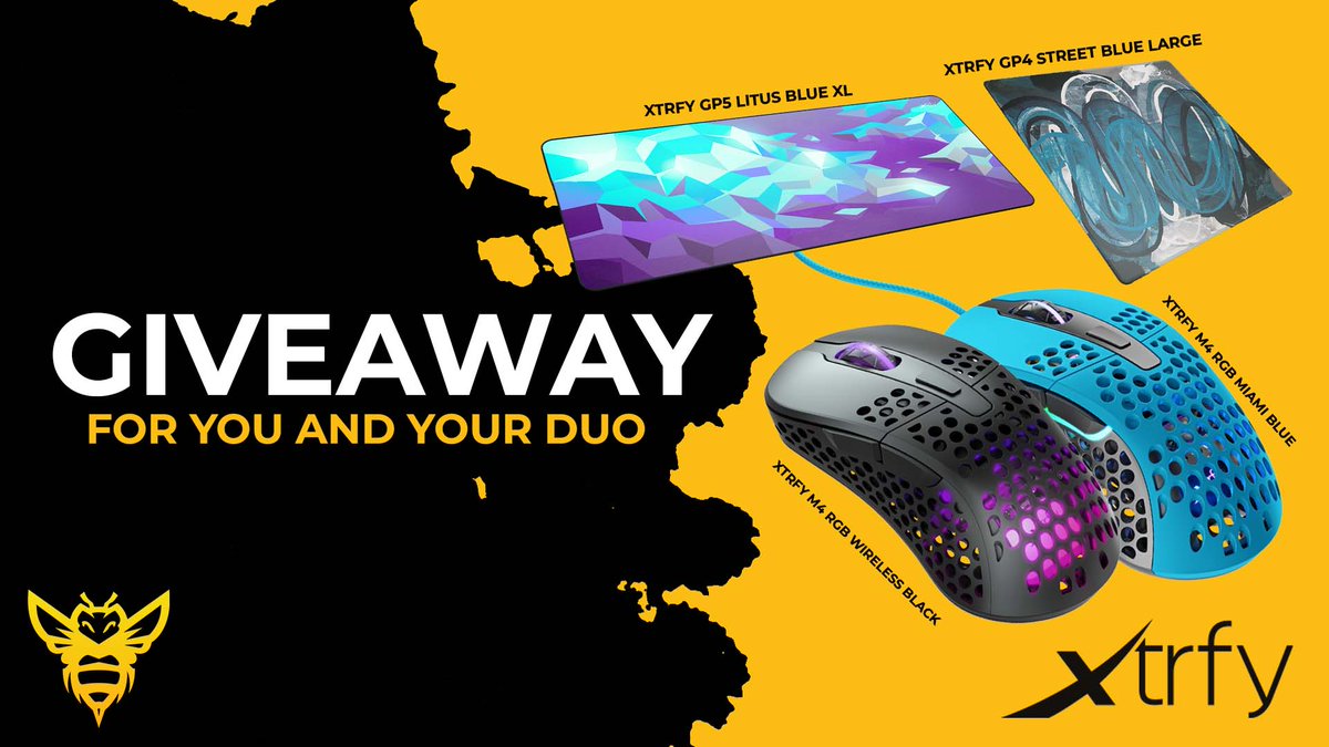 BuzzKill's tweet image. Want to secure more wins with your DUO?

We're giving away two mice and two mousepads, thanks to @Xtrfy 

RETWEET and TAG YOUR DUO below for a chance to win!

We will randomly pick the winner on the 30th of June! GLHF!