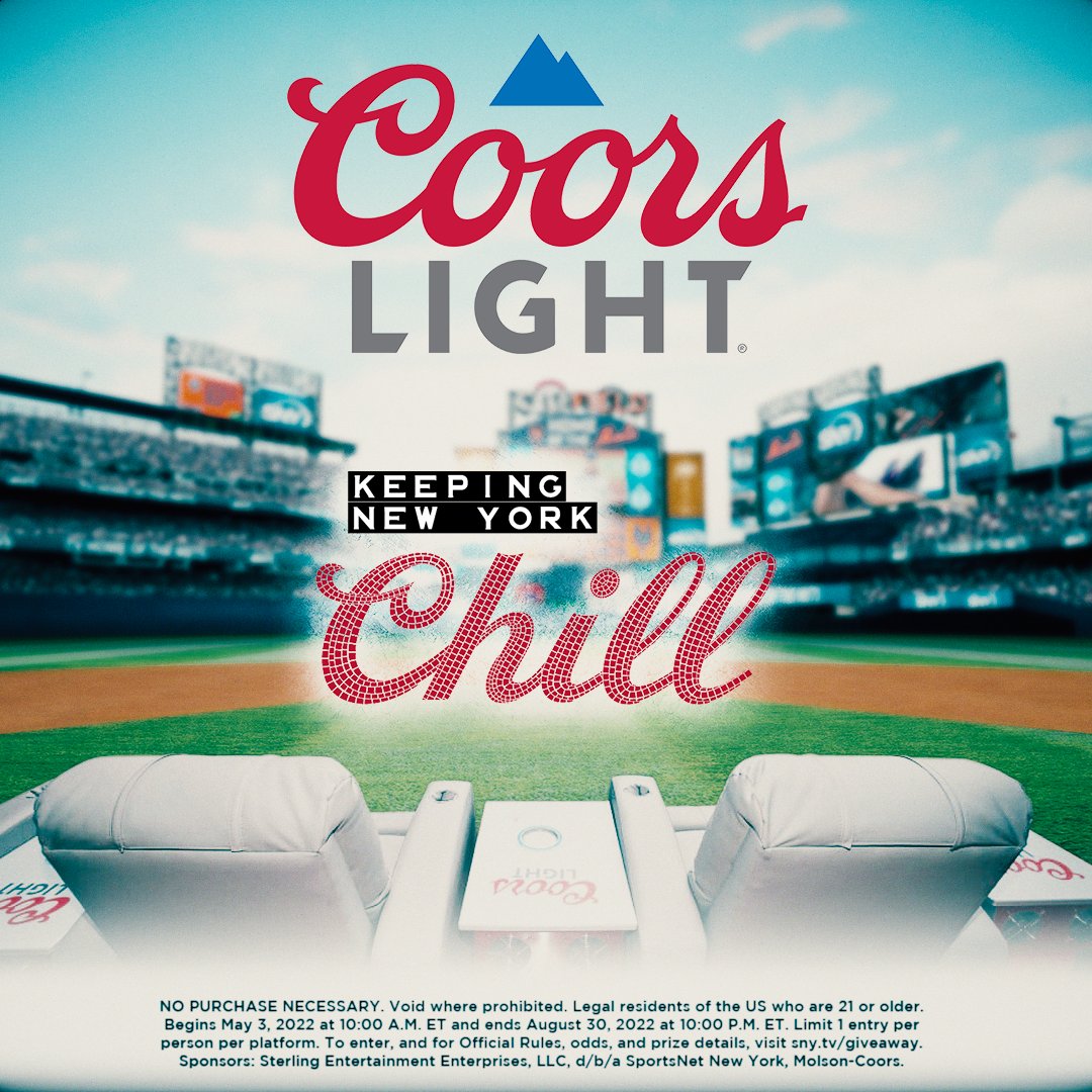 SNYtv's tweet image. 🚨 TONIGHT 🚨

If Chris Bassitt strikes out at least 4 batters, one lucky fan will win 2 tickets to the Coors Light Silver Seats at Citi Field on August 31.

💥 RETWEET 💥 this post for your chance to win!

Thank you @CoorsLight for providing this exclusive access.