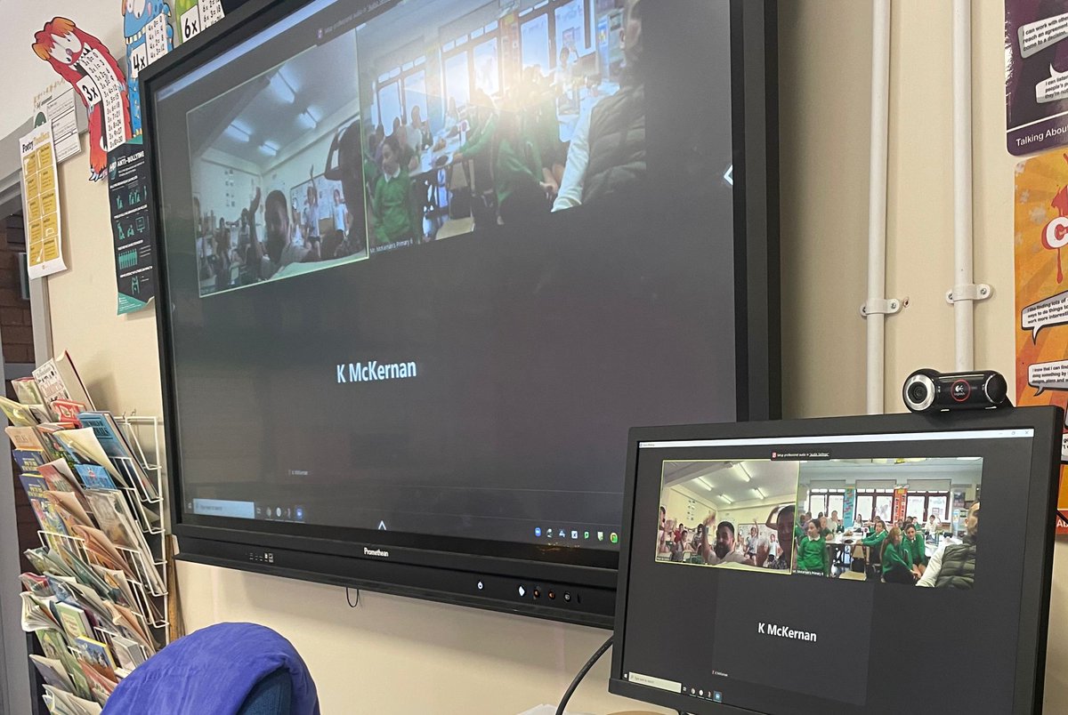 StRonansPS1's tweet photo. We had a fantastic zoom with our friends from Los Antolinos Spain 🇪🇸 #ThePowerOfAn @EUErasmusPlus prog on  #PrimaryLanguageLearning #Spanish
 @SineadBradleySD @MRitchieSD @DrIanCollen  @irishcongress @MichealMartinTD https://t.co/LTh3w8JBx3