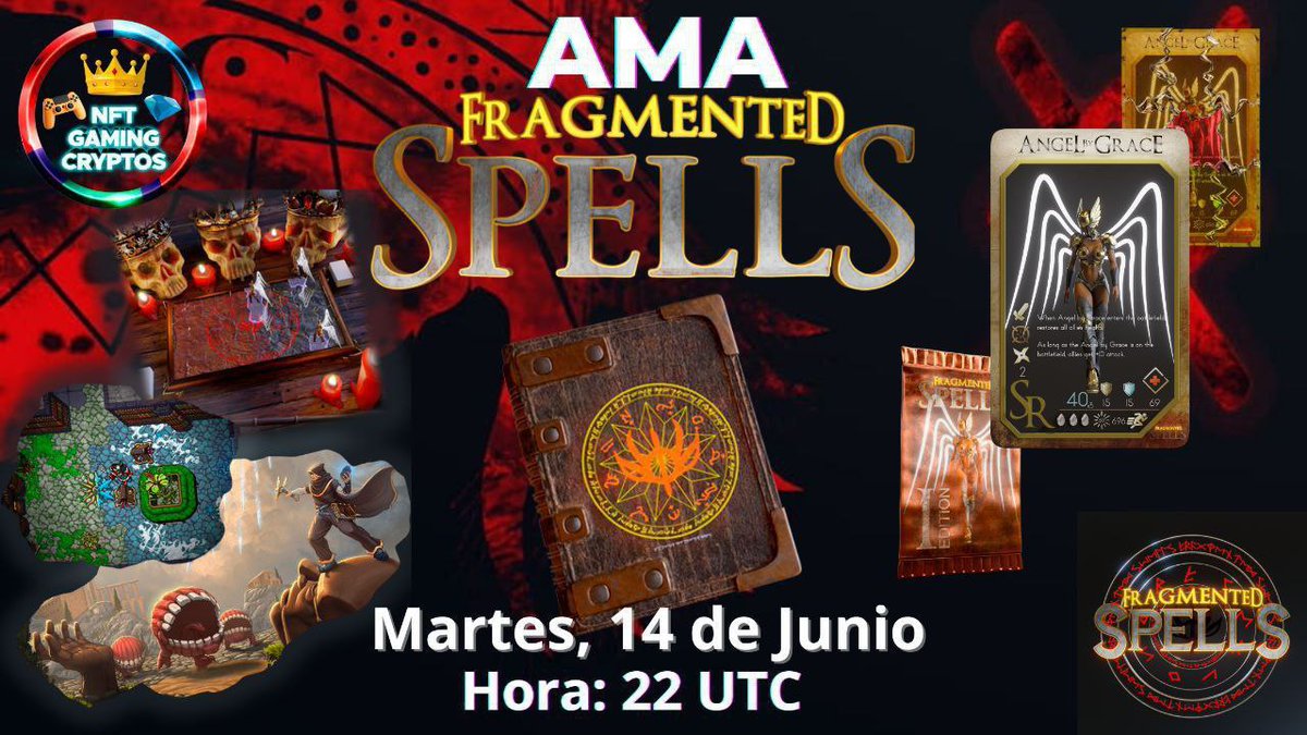 NftGamingCripto's tweet photo. ‼️#AMA con #FragmentedSpells 🔥

🗓 14/06
�� 22:00 UTC

Los chicos de @FragSpells nos acompañan para entrevistarlos y conocer mejor este nuevo #NFTGame

https://t.co/E6BhskEzaa

Entre los asistentes se sorteará 50 $BUSD 🤑

No te lo puedes perder‼️

#NFTCommunity #NFTs #NFT https://t.co/ejcCABZmrE