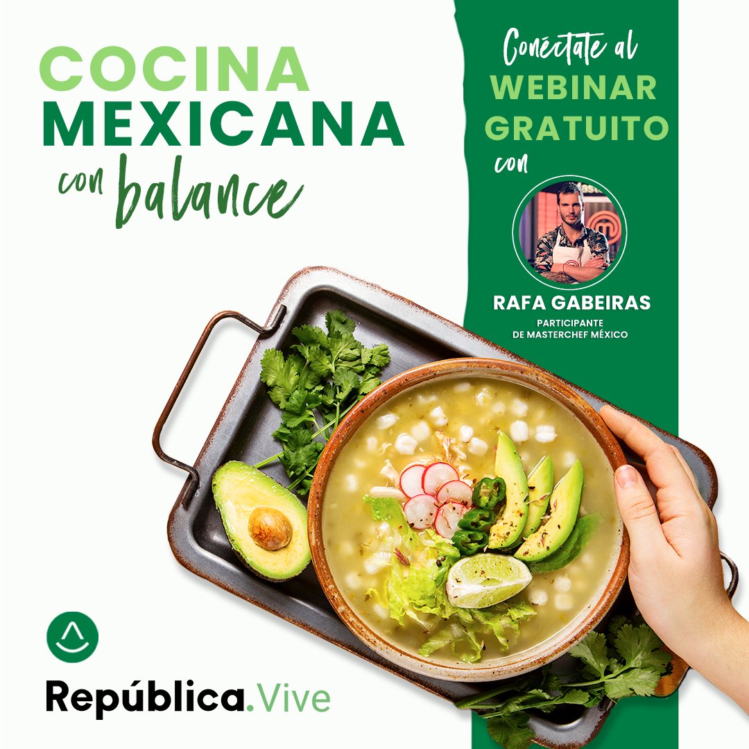 AzucarBalance's tweet photo. Agéndate este 15 de junio y conéctate, desde las 5:00 p.m., con el webinar gratuito de cocina mexicana #conbalance. 

Aprende a preparar diferentes platos mexicanos de la mano de Rafa Gabeiras, participante de Masterchef México. Inscríbete 👉https://t.co/I5rgqc68hJ https://t.co/Xf80aDA3B3