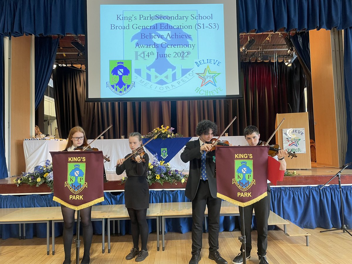 KingsParkSec's tweet image. The stage is set, award winners seated, guests welcomed and music has started… it’s time for our BGE Awards Evening 2022! Well Done everyone!