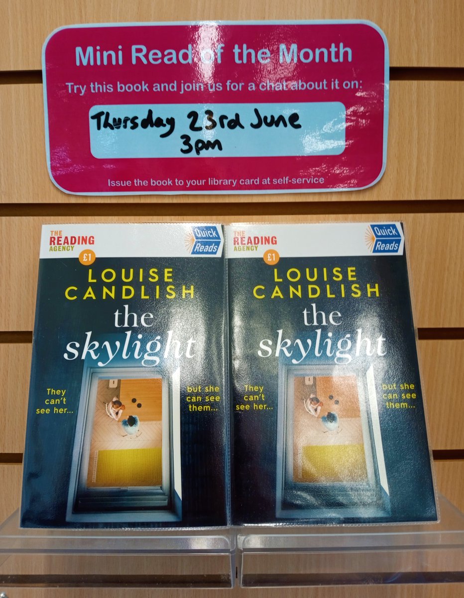 StalhamLibrary's tweet image. The first Mini Read of the Month has arrived ready to pick up. ‘The Skylight’ by Louise Candlish is a tale of spying on the neighbours gone wrong. This short thriller will definitely keep you hooked. Be ready to discuss it’s twists and turns on Thursday 23rd June at 3pm 🏘️