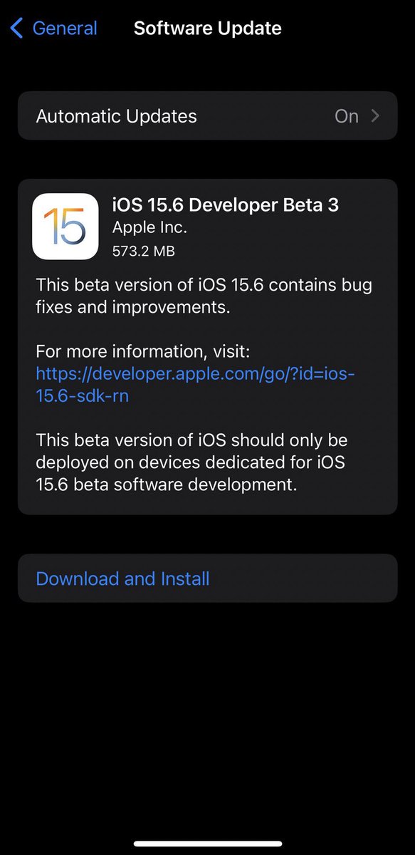 RamiroRafart's tweet image. 📱iOS 15.6
📲 iPadOS 15.6
🖥 macOS 12.5
⌚️ watchOS 8.7
📺 tvOS 15.6
has been released, all versions are beta 3
Downloading right now! 👨🏻💻
#iOSDev
#iPhone
#iOSDeveloper
#SwiftProgramming
#SwiftUI