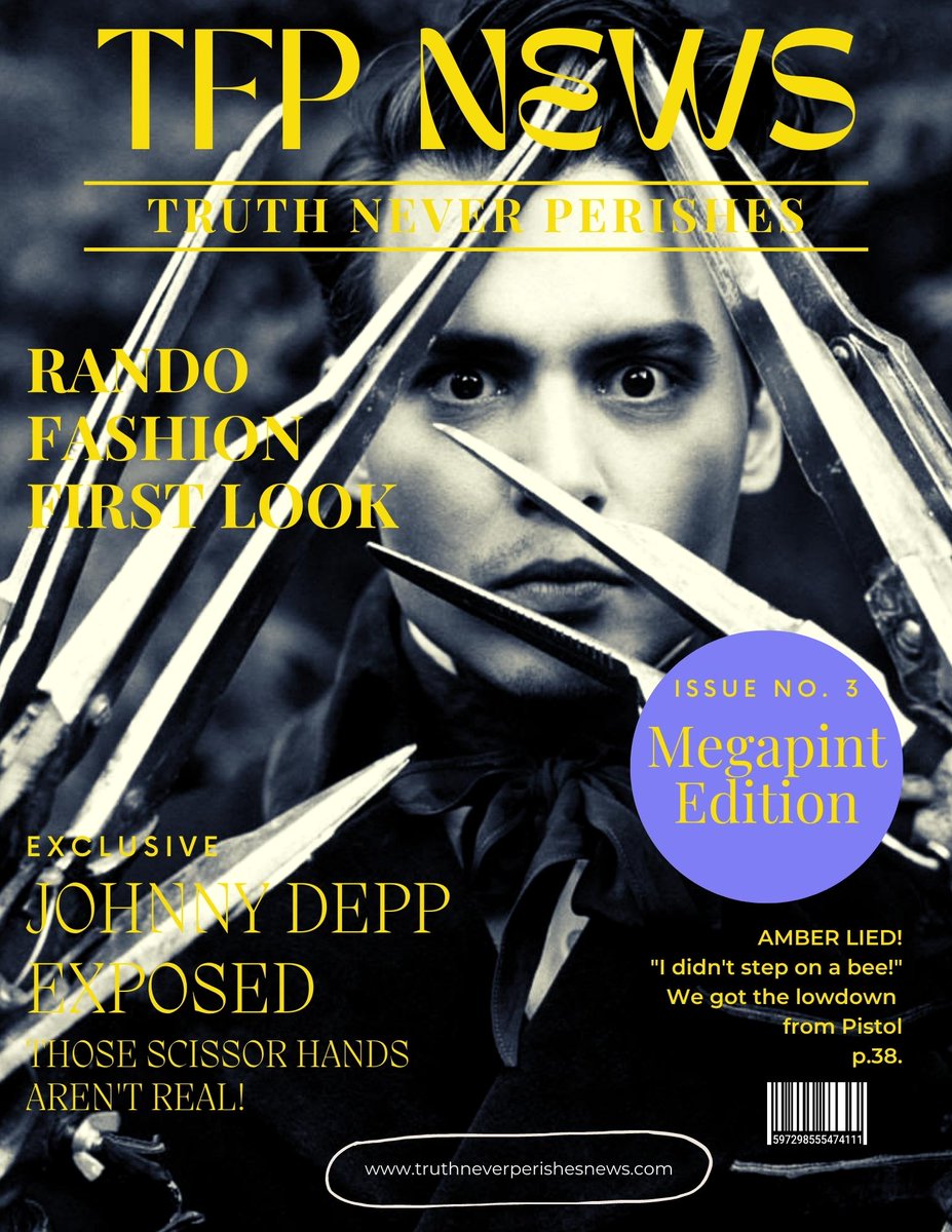 aly70cat's tweet photo. Leave it to @realamberheard to leak our exclusive before we went to print!!
#RandosUnite
#EdwardscissorHands
#AmberHeardlsAnAbuser
#AmberHeardIsALiar
#AmberHeardDeservesPrison #AmberHeardlsApsychopath #AmberHeardCommittedPerjury
#JohnnyDepp
#JohnnyDeppGotJustice https://t.co/eC6U1oOKh9