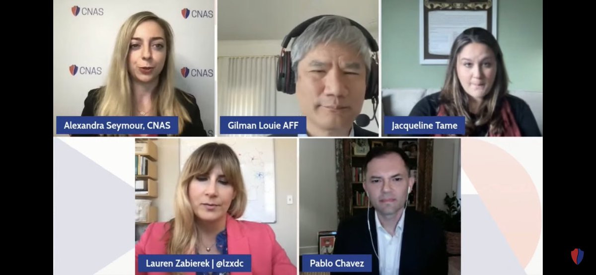 <a href="/CNASdc/">CNAS</a> Tech Matters session at #cnas2022 continues with <a href="/ASeymourDC/">Alexandra Seymour</a> @lzxdc <a href="/gglouie/">Gilman Louie</a> <a href="/pablochavez/">Pablo Chavez</a> and <a href="/jacquelinetame/">Jacqueline Tame</a> talking industry, AI, Tech, and national security youtu.be/FihWXg_ap6w