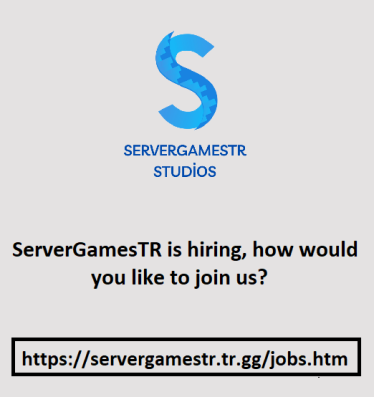 ServerGamesTR's tweet image. ServerGamesTR Studios is hiring, how would you like to join?

SELECT ONE:
- Game Developer
- Game Art 
- 3D Modeler
- 2D Artist
- Designer
- Story Writer
- Voiceover 
- Animator 
- Project Manager
- Software Team

Jobs: servergamestr.tr.gg/Jobs.htm
