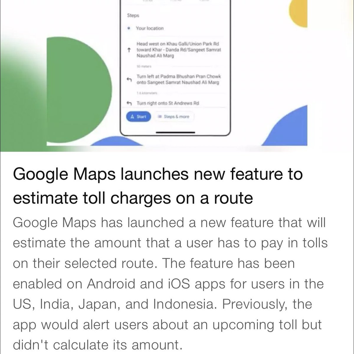 Much needed feature <a href="/googlemaps/">Google Maps</a> #nayidishayein