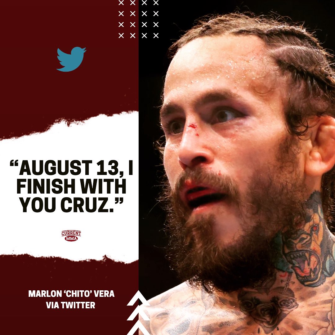 Marlon Vera v Dominick Cruz is going to be a banger!
#UFC #MMA #MarlonVera #DominickCruz https://t.co/WzZQt6YwN9