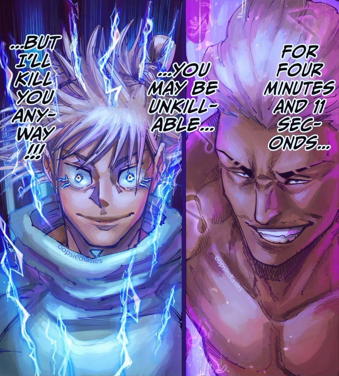 oopsiediasies's tweet photo. Hakari vs Kashimo! 

#jujutsukaisen #呪術廻戦 https://t.co/kaJoC0fine