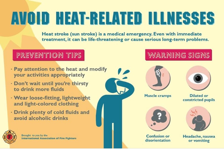 MplsFirefighter's tweet photo. A few tips to stay safe in extreme heat.
#local82 #IAFF #hotenoughforya https://t.co/hMtR5WF8vj