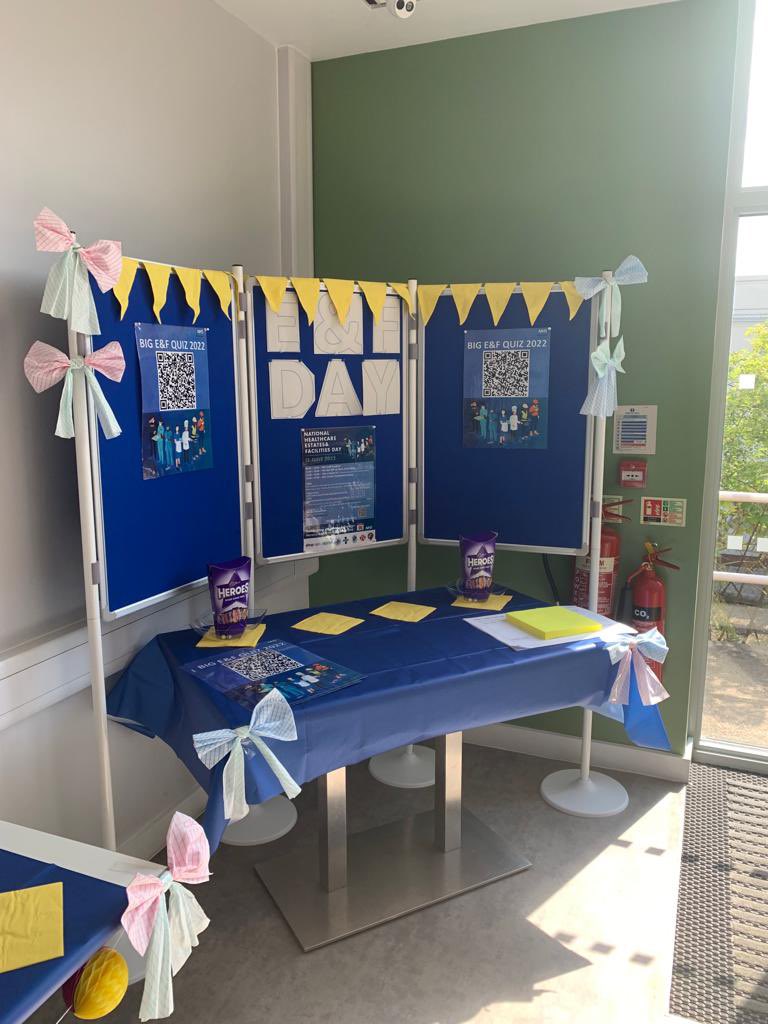 estates_nhs's tweet photo. E&amp;F HQ is ready and waiting for tomorrow’s National Estates &amp; Facilities Day 😎
What do you all think of @ClaireGibsonRCN’s handcrafted (and sustainable) cleaning cloth bows? Aren’t they cute? 🎀 #HealthEFMDay @StockportNHS https://t.co/lwrUpgLFCb