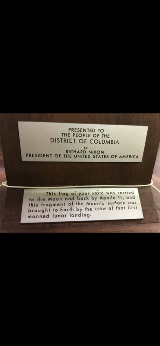 councilofdc's tweet photo. If you thought the DC flag would fly on the Moon before we'd be a state, sadly, you were correct (though they do call us a state on the plaque…)
#DCFlagDay #FlagDay #DCStatehood https://t.co/epYiiZmbBR
