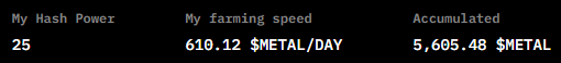 UnderFive1's tweet photo. Fifth division / 80 people

Farming speed - $METAL
610.12 $METAL/DAY
Accumulated
5,605.48 $METAL

@drunk_robots

#PvP #play2earn #bsc #nft #F2P https://t.co/SBvvSEUFYA