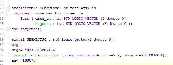 ON4LPF's tweet photo. Writing some elementary #VHDL just to check if I still know how to program the @DigilentInc #basys3 https://t.co/s7LY1I733i