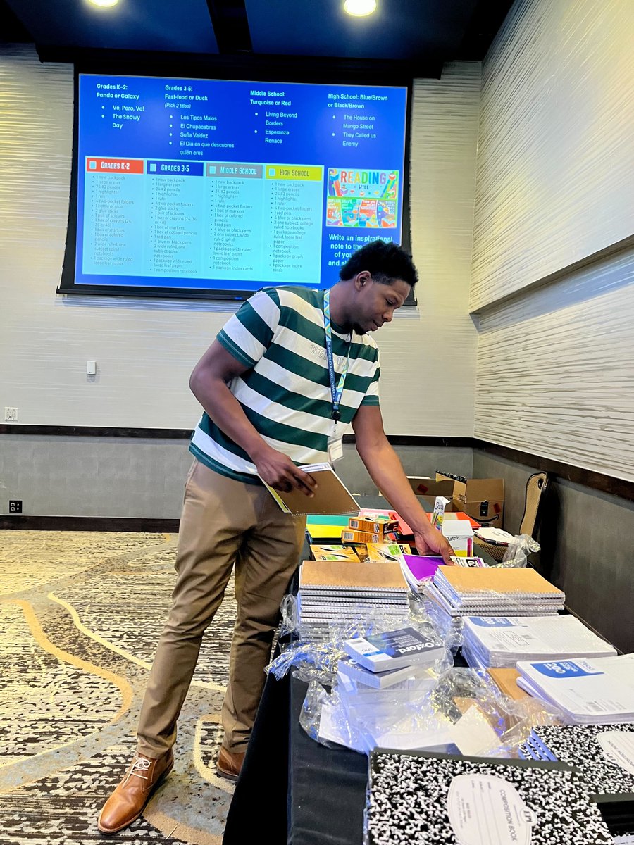 EllevationEd's tweet photo. The Ellevation Team was excited to fill backpacks for K-12 students with @apreciouschild at our company offsite in Denver!  Backpacks include supplies and books that were chosen by Ellevation team members. https://t.co/e4X2LrkRV4