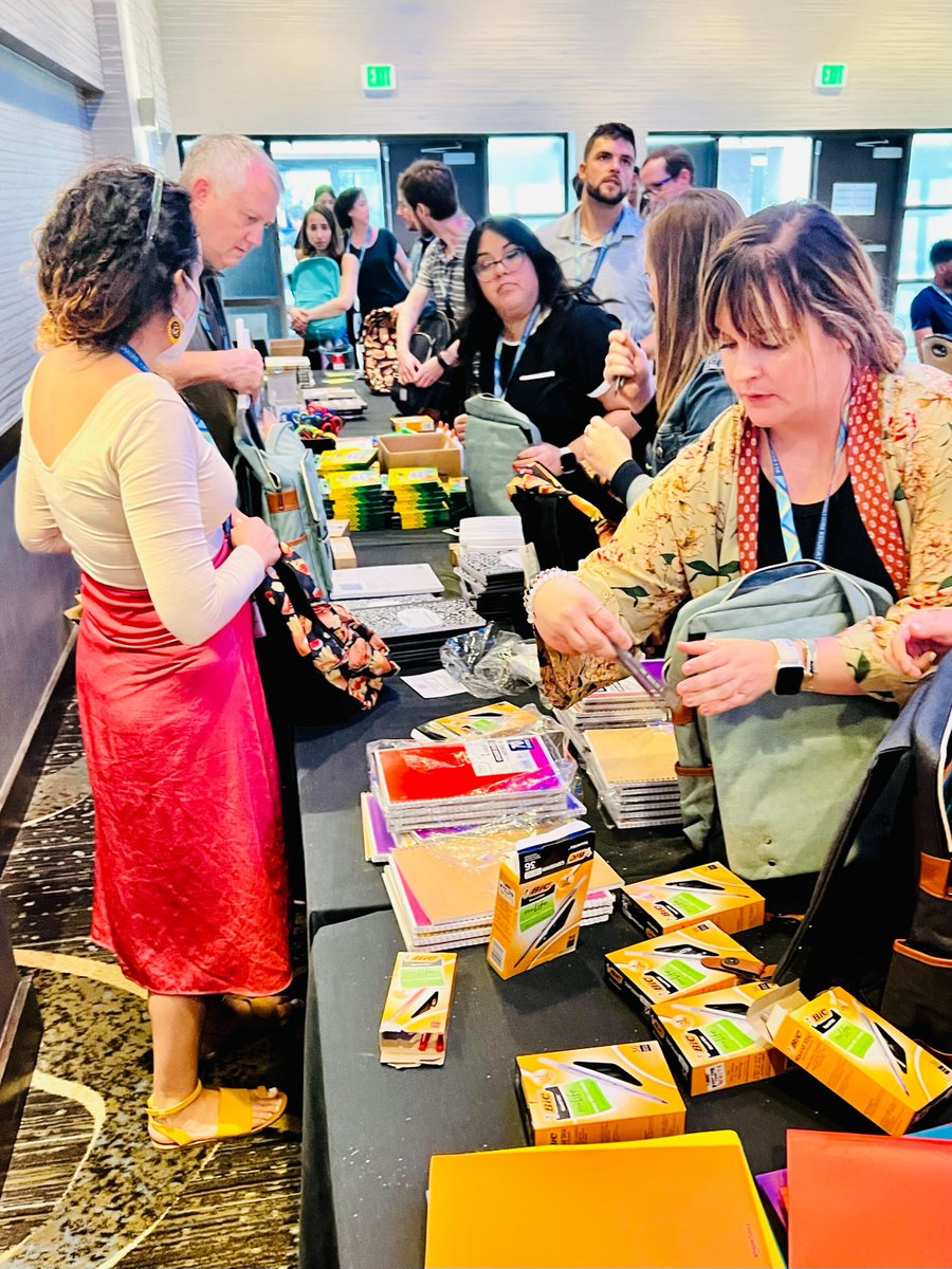 EllevationEd's tweet photo. The Ellevation Team was excited to fill backpacks for K-12 students with @apreciouschild at our company offsite in Denver!  Backpacks include supplies and books that were chosen by Ellevation team members. https://t.co/e4X2LrkRV4