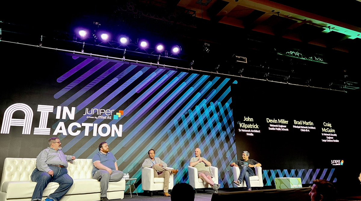 Some great insight from several of our customers on stage today from Nvidia, Seattle Public Schools, Chick-fil-A and a large outdoor retailer. @JuniperNetworks #MistAI