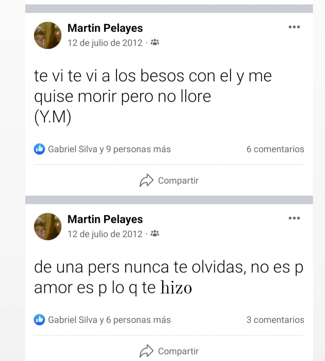 nanoosores's tweet photo. Cuando tuve 12 años tenía una novia de 16 años del secundario. Un día quedamos en hacernos la chupina juntos, nos fuimos al centro y cuando nos bajamos del colectivo un chico le pidió un beso(se lo dio) ese día me rompieron el corazón y como si fuera poco lo ventilamos en el face https://t.co/2PaMh8EBEM